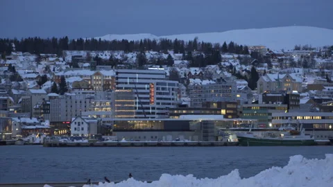 Evening view in the Tromso, Norway Stock Footage 86642552