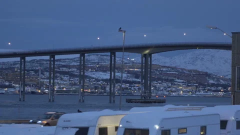 Evening view in the Tromso, Norway Stock Footage 86642851