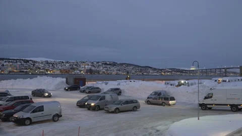 Evening view in the Tromso, Norway Stock Footage 86643285