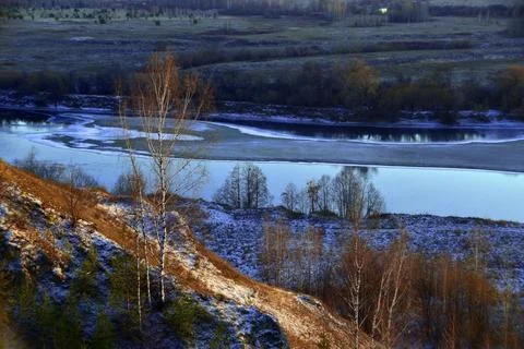 Evening view of the valley of the Sylva River from the top of the Gray Stone  Stock Photos
