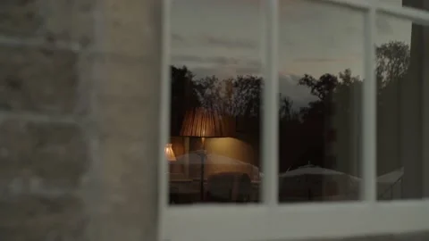 An evening view from the window , cozy house Stock Footage 219016662