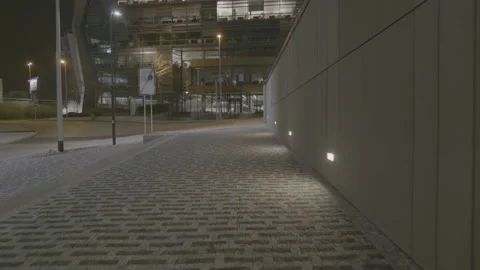 Evening walk in the empty city Stock Footage 147630085