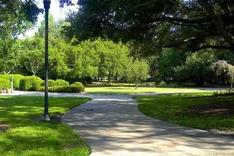Evening Walk Through the Park 스톡 사진