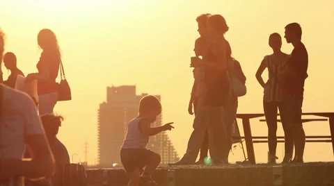 Evening walks. Stock Footage 7728191