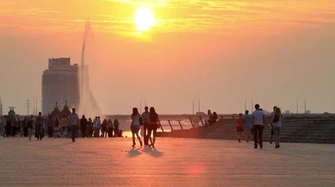 Evening walks. Stock Footage 7767658