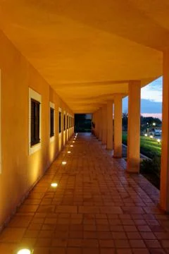 Evening walkway Stockfoto's