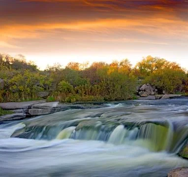 Evening waterfall Stock Photos