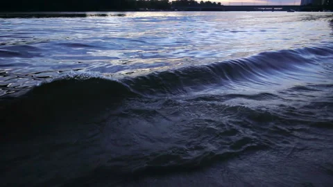 Evening wave in slow motion as a background. Stock Footage 132249232