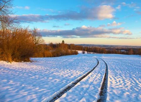 Evening winter landscape view Foto stock