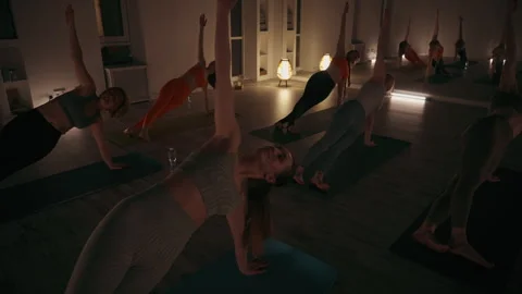 Evening Yoga Class Serenity Stock Footage 264651476