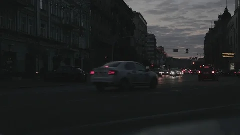 Eveninig city road Stock Footage 112083068