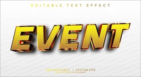 Event 3d vector text effect with modern style design Stock Illustration