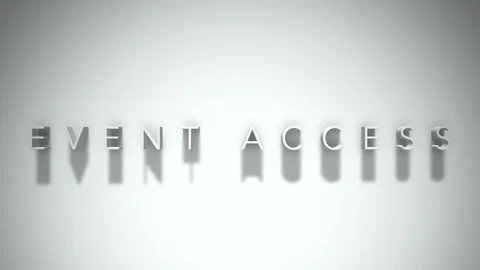 Event access 3D title animation white text on a white background Stock Footage 299757878