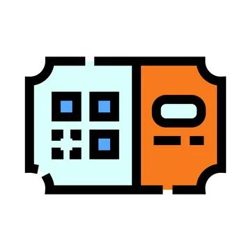 Event admission ticket with qr code and number Stock-Illustration