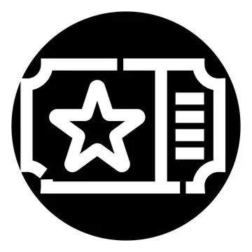 Event admission ticket with star icon for entertainment Stock Illustration