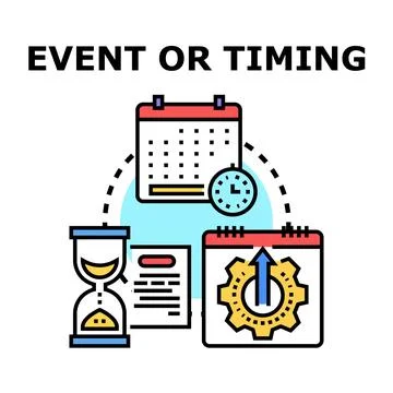 Event and timing management concept vector icon Stock Illustration