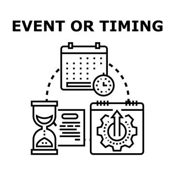 Event and timing management concept vector icon Stock Illustration