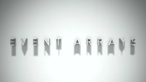 Event arrays 3D title animation white text on a white background Stock Footage 298374356