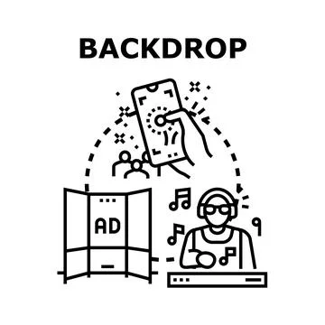 Event backdrop displaying digital promotion and dj music Ilustração Stock