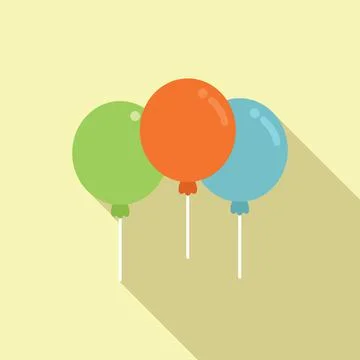 Event balloons icon flat vector. Company event Ilustração Stock