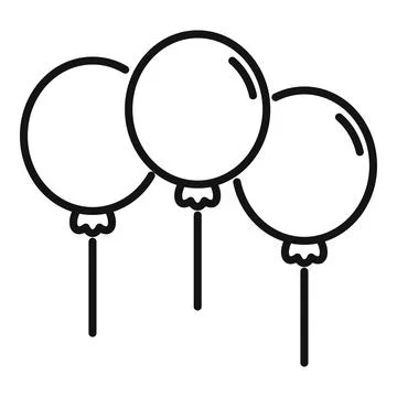 Event balloons icon outline vector. Company event Ilustração Stock