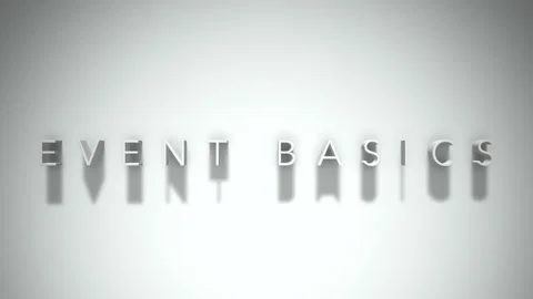 event basics 3D title animation white te... | Stock Video | Pond5