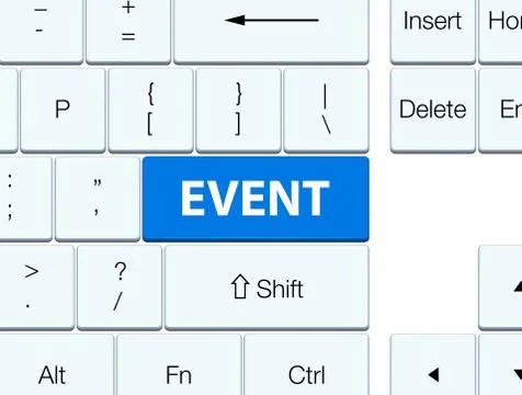 Event blue keyboard button Stock Illustration