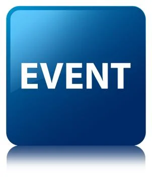 Event blue square button Stock Illustration