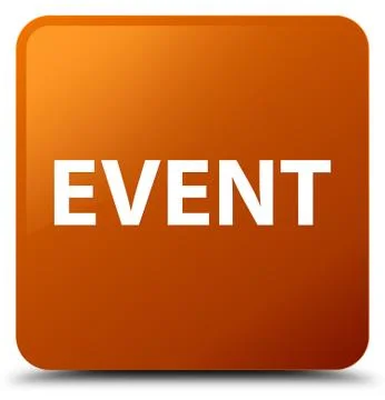 Event brown square button Stock Illustration