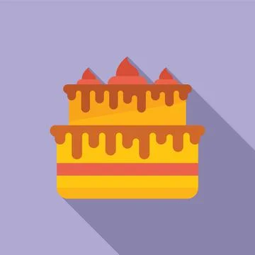 Event cake icon flat vector. Calendar plan Ilustração Stock