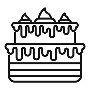 Event cake icon outline vector. Calendar plan Stock Illustration