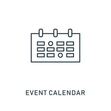 Event Calendar outline icon. Thin style design from smm icons collection. Pixel Ilustração Stock
