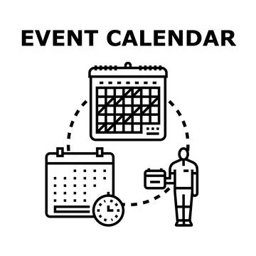Event calendar planning activity time management concept Stock Illustration