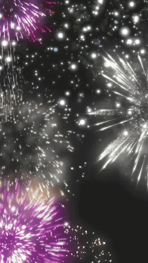 Event Celebration Firework Overlay Effect Black Screen 4K Stock Footage 304509963