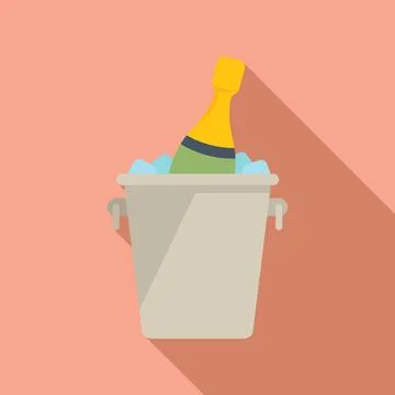 Event champagne icon flat vector. Business time Ilustração Stock