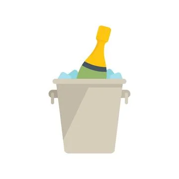 Event champagne icon flat vector. Business time Stock Illustration