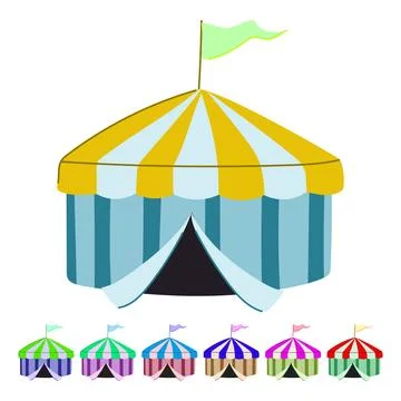 Event circus tent vector cartoon graphic Illustration