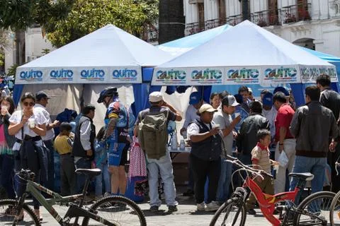 Event in crowded plaza Stock Photos
