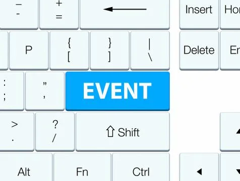 Event cyan blue keyboard button Stock Illustration