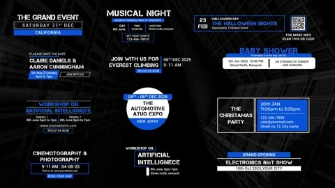 Event &amp; Dates Titles After Effects stock