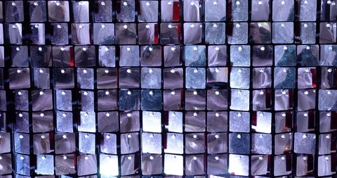 Event Decorated Wall Made Of Many Sparkling Sequins. Stock-Footage 124282057