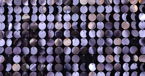 Event Decorated Wall Made Of Many Sparkling Sequins. Stock-Footage 124282213
