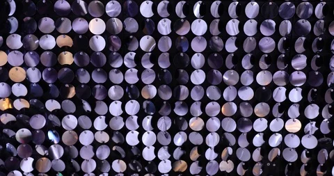 Event Decorated Wall Made Of Many Sparkling Sequins. Stock-Footage 124282225