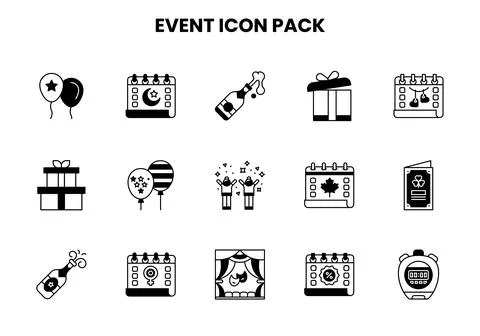 Event DuoTone Bundle Icons Pack Ilustração Stock