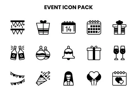 Event DuoTone Bundle Icons Pack 스톡 일러스트