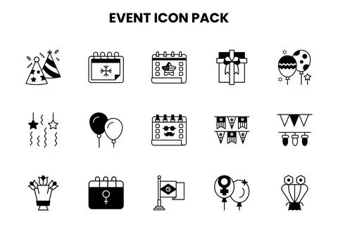 Event DuoTone Graphics Icons Pack Stock Illustration