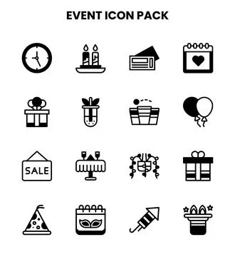 Event DuoTone Graphics Icons Pack Stock Illustration