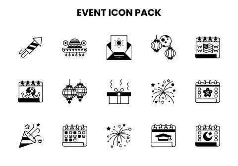 Event DuoTone UI Icons Pack Stock Illustration