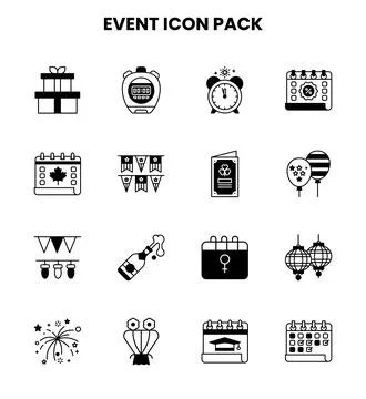 Event DuoTone Vector Icons Pack Ilustração Stock