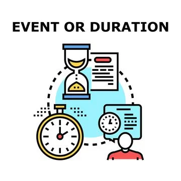 Event duration and time management planning illustration Stock Illustration